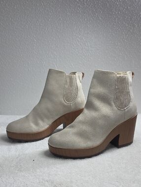 Dr. Scholls Suede Platform Chunky Heels Wedge Ladies 8 Walk Away New No Box Hot